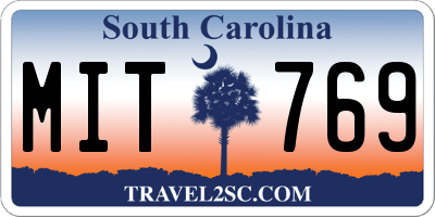 SC license plate MIT769