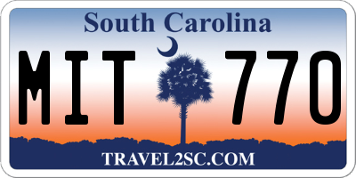 SC license plate MIT770