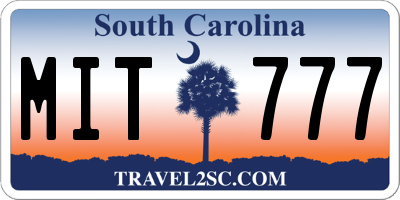 SC license plate MIT777
