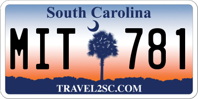 SC license plate MIT781