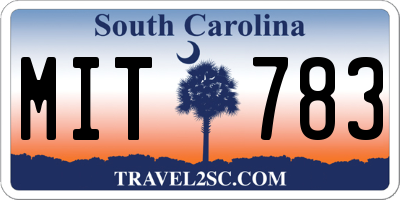 SC license plate MIT783