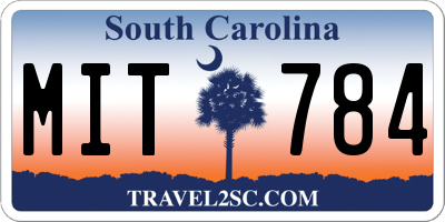 SC license plate MIT784