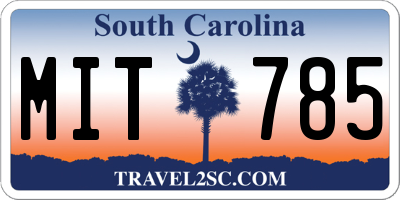 SC license plate MIT785
