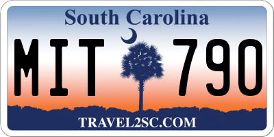 SC license plate MIT790