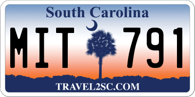 SC license plate MIT791