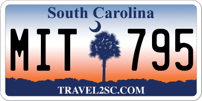 SC license plate MIT795
