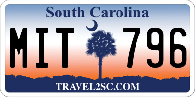 SC license plate MIT796