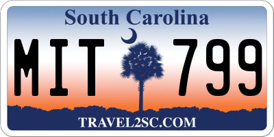 SC license plate MIT799
