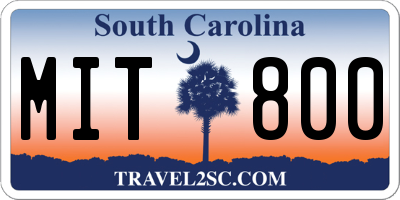 SC license plate MIT800