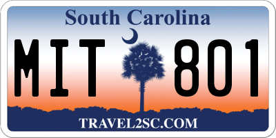 SC license plate MIT801