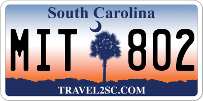 SC license plate MIT802