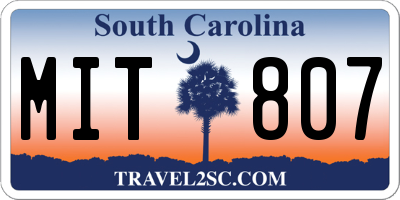 SC license plate MIT807
