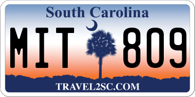 SC license plate MIT809