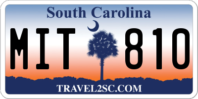 SC license plate MIT810