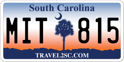 SC license plate MIT815