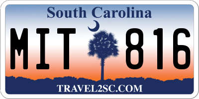 SC license plate MIT816