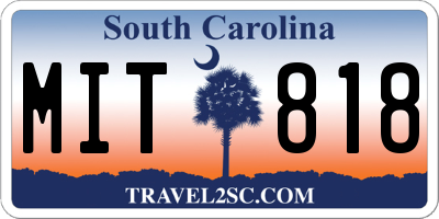 SC license plate MIT818