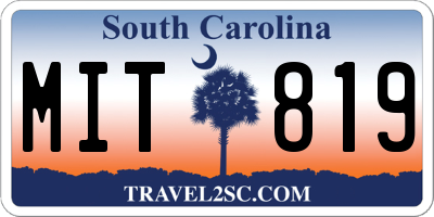 SC license plate MIT819