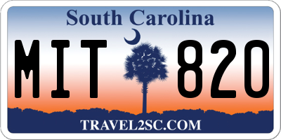SC license plate MIT820