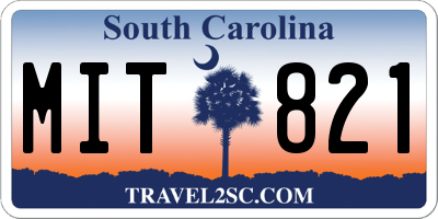 SC license plate MIT821