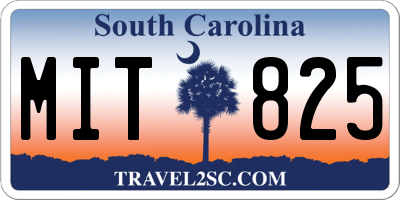 SC license plate MIT825