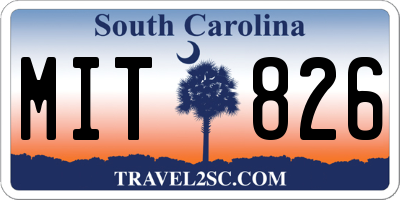 SC license plate MIT826