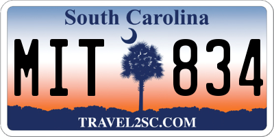 SC license plate MIT834