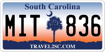 SC license plate MIT836