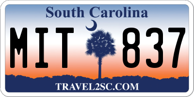 SC license plate MIT837