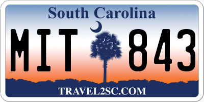 SC license plate MIT843