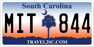 SC license plate MIT844