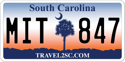 SC license plate MIT847