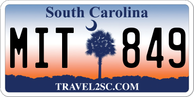 SC license plate MIT849