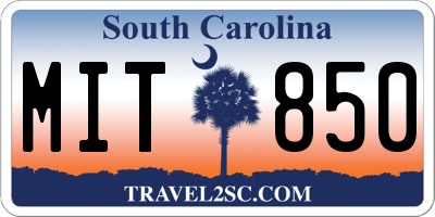 SC license plate MIT850