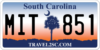 SC license plate MIT851