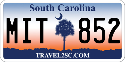 SC license plate MIT852