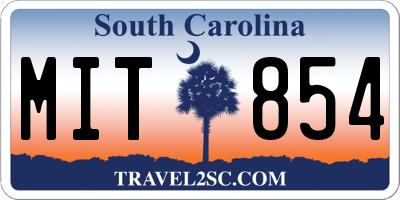 SC license plate MIT854