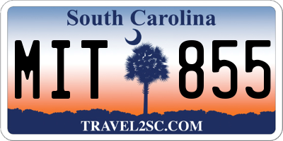 SC license plate MIT855