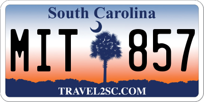 SC license plate MIT857