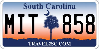 SC license plate MIT858