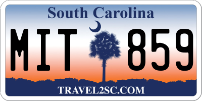 SC license plate MIT859