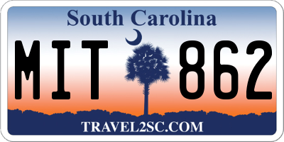 SC license plate MIT862