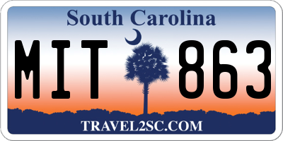 SC license plate MIT863