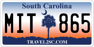 SC license plate MIT865