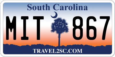 SC license plate MIT867