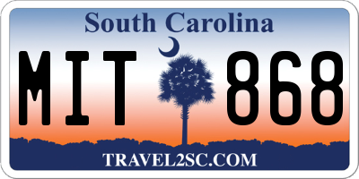 SC license plate MIT868