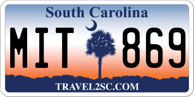 SC license plate MIT869