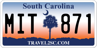 SC license plate MIT871