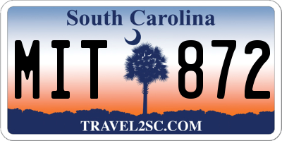SC license plate MIT872