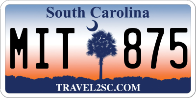 SC license plate MIT875